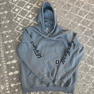 Carhartt Blue Hoodie with Black Script